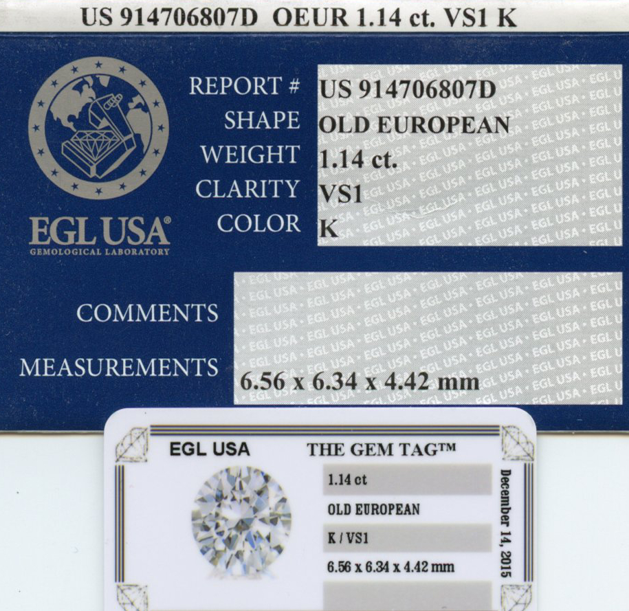 Gallery image of this Women’s 14k White Gold Diamond Ring, EGL Cert