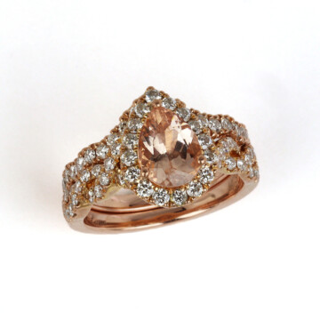 Featured image of this Neil Lane Women’s 14k Rose Gold Morganite, Diamond Bridal Ring Set