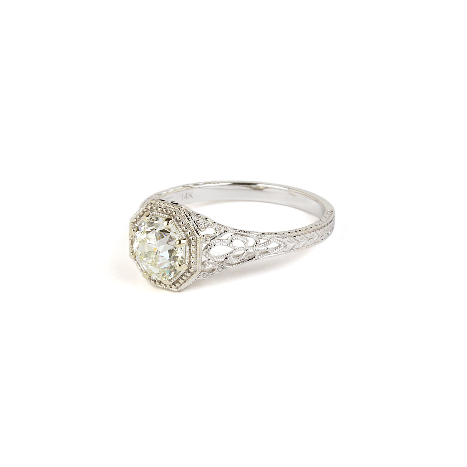 Gallery image of this Women’s 14k White Gold Diamond Ring, EGL Cert
