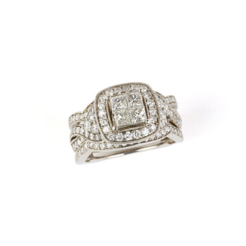 Featured image of this Women’s 14k White Gold Diamond Bridal Ring Set
