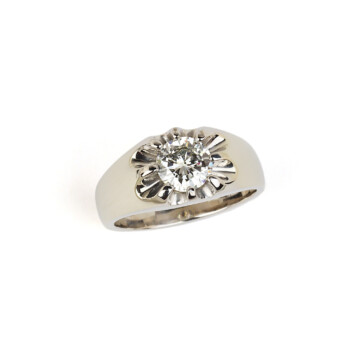 Featured image of this Men’s 14k White Gold Diamond Ring EGL Cert