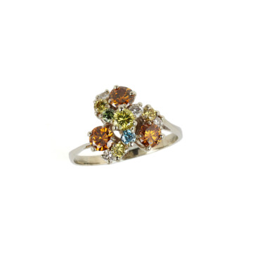 Featured image of this Women’s 18k White Gold, Fancy Color Diamond Ring