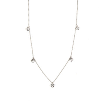 Featured image of this Women’s 14k White Gold Diamond Station Chain Necklace