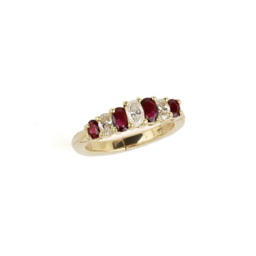 Featured image of this Women’s 18k Yellow Gold Diamond, Ruby Ring