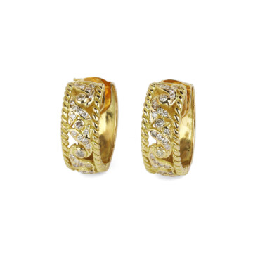 Featured image of this Women’s 18k Yellow Gold Diamond Hoop Earrings