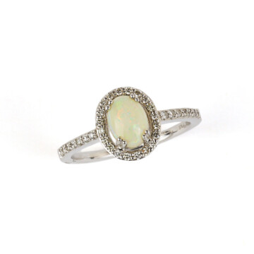 Featured image of this Women’s 14k White Gold Diamond, Opal Ring