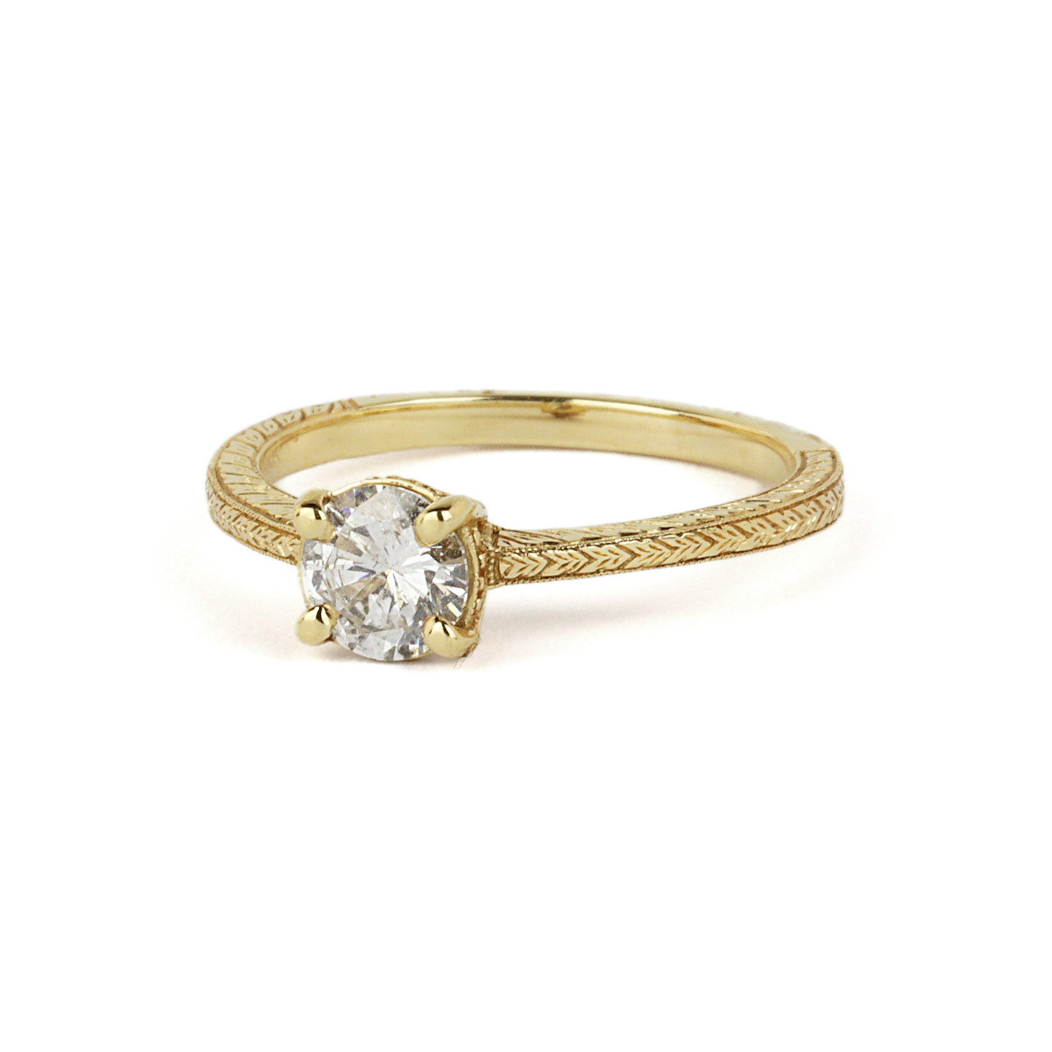Gallery image of this Women’s 14k Yellow Gold Diamond Ring EGL Cert. Size 6.5