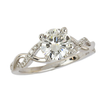 Featured image of this Women’s 14k White Gold Round Brilliant Cut Diamond Ring GIA Cert