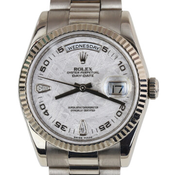 Featured image of this 18k White Gold Oyster Perpetual Meteorite Dial Rolex Wristwatch – 36mm Case