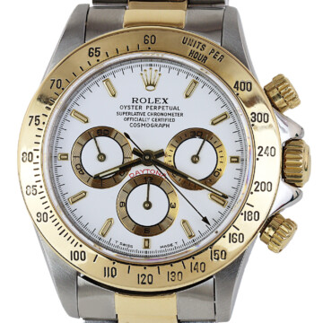 Featured image of this 18k Yellow Gold, Stainless Steel Daytona Rolex Wristwatch – 40mm Case