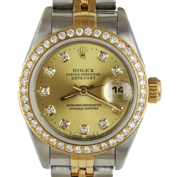 Featured image of this 18k Yellow Gold, Stainless Steel Datejust Rolex Wristwatch – 26mm Case