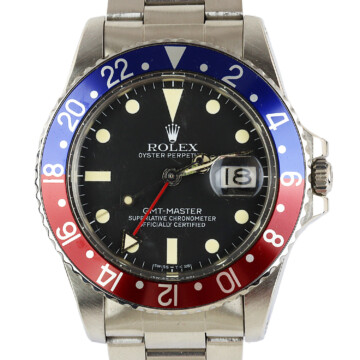 Featured image of this Stainless Steel Pepsi GMT Master Rolex Wristwatch – 40mm Case