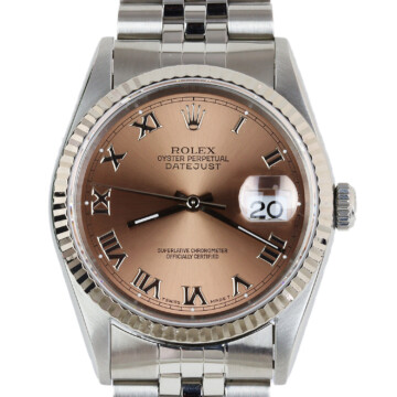 Featured image of this Stainless Steel Datejust Roman Rose Rolex Wristwatch – 36mm Case