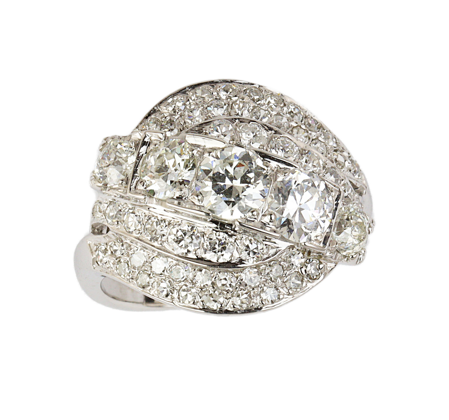 Featured image of this Women’s Vintage 18k White Gold Diamond Ring Size 6.5