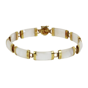 Featured image of this EBAY Women’s 14k Yellow Gold, Mother of Pearl Link Bracelet
