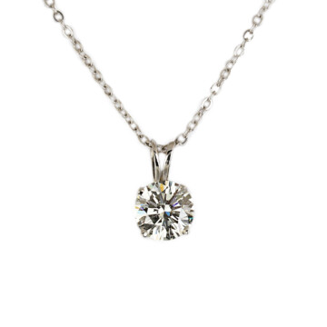 Featured image of this Women’s 14k White Gold Diamond Pendant Necklace EGL Cert