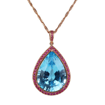 Featured image of this Fischer Women’s 14k Rose Gold Sapphire, Topaz Necklace