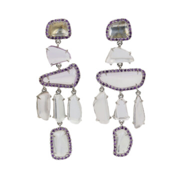 Featured image of this Fischer Women’s 14k White Gold Quartz, Amethyst Dangle Earrings