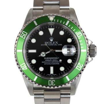 Featured image of this Stainless Steel Submariner “Kermit” Rolex Wristwatch – 40mm Case