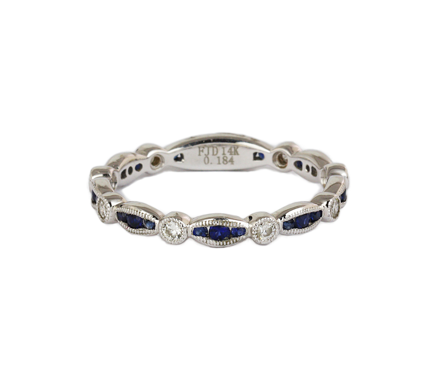 Gallery image of this Women’s 14k White Gold Diamond, Sapphire Ring