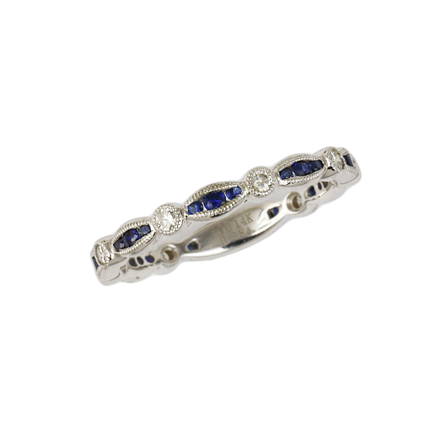Featured image of this Fischer Women’s 14k White Gold Diamond, Sapphire Ring Size 6.75