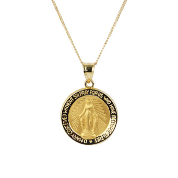Featured image of this Women’s 14k Yellow Gold Virgin Mary Necklace