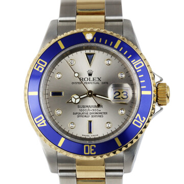 Featured image of this 18k Yellow Gold & Stainless Steel Submariner Rolex Wristwatch – 40mm Case
