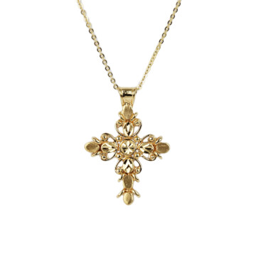Featured image of this Women’s 14k Yellow Gold Cross Necklace