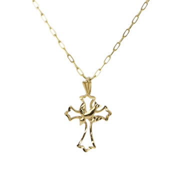 Featured image of this Women’s 14k Yellow Gold Cross Necklace