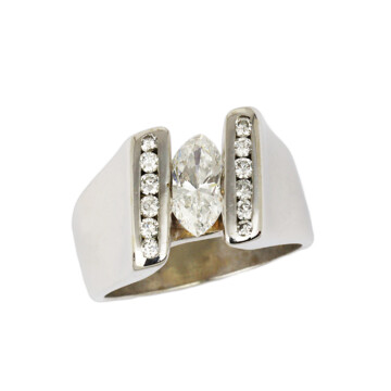 Featured image of this Women’s 14k White Gold Diamond Bridal Ring EGL Cert