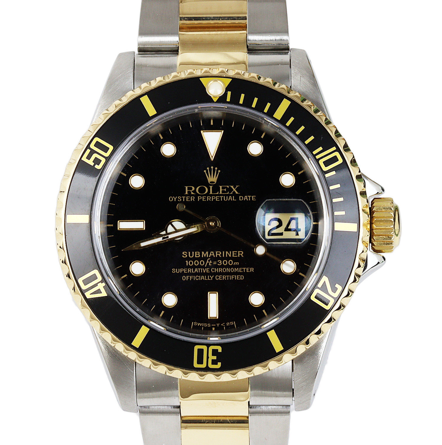 Featured image of this 18k Yellow Gold, Stainless Steel Submariner Rolex Wristwatch – 40mm Case
