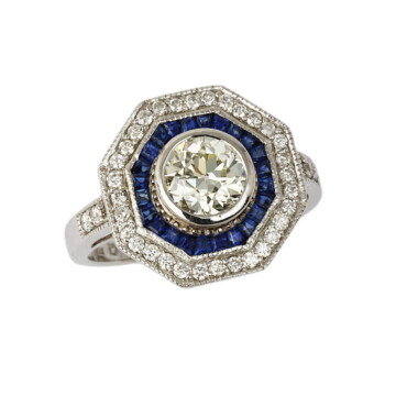 Featured image of this Women’s 14k White Gold Diamond, Sapphire Ring EGL Cert