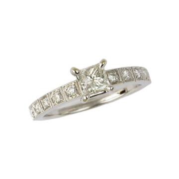 Featured image of this Women’s 14k White Gold Diamond Bridal Ring EGL Cert