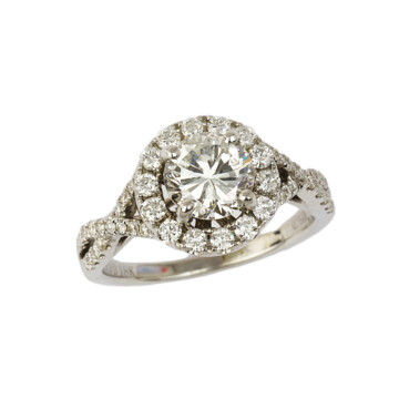 Featured image of this Women’s 18k White Gold Diamond Bridal Ring EGL Cert