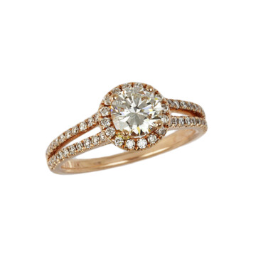 Featured image of this Women’s 14k Rose Gold Diamond Bridal Ring EGL Cert