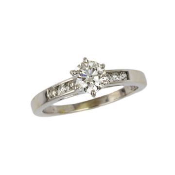 Featured image of this Women’s 14k White Gold Diamond Bridal Ring EGL Cert