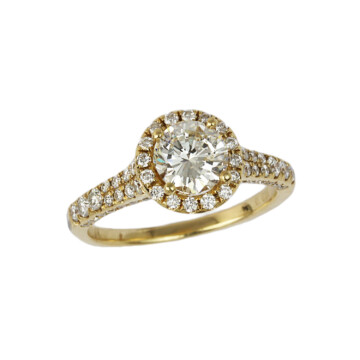 Featured image of this Women’s 14k Yellow Gold Diamond Bridal Ring EGL Cert