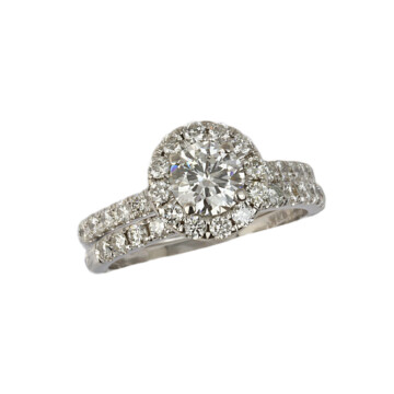 Featured image of this Women’s 14k White Gold Diamond Bridal Ring Set EGL Cert