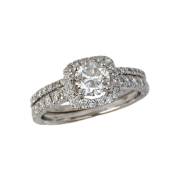 Featured image of this Women’s 14k White Gold Diamond Bridal Ring Set EGL Cert
