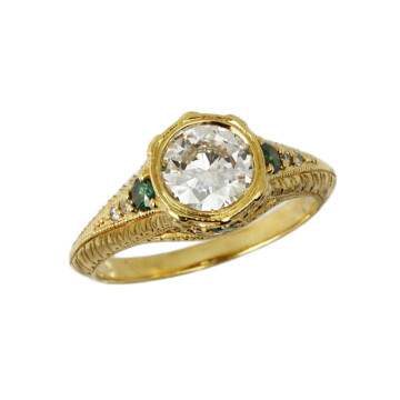Featured image of this Women’s 18k Yellow Gold Diamond Bridal Ring EGL Cert