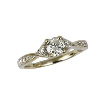 Featured image of this Women’s 14k White Gold Diamond Bridal Ring EGL Cert