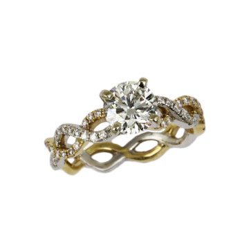 Featured image of this Women’s 14k White & Yellow Gold Diamond Bridal Ring EGL Cert