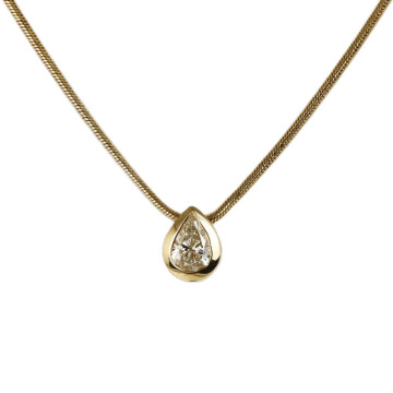 Featured image of this Women’s 14k Yellow Gold Solitaire Diamond Necklace