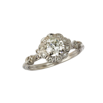 Featured image of this Women’s 14k White Gold Diamond Bridal Ring EGL Cert