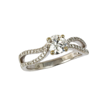 Featured image of this Women’s 14k White Gold Diamond Bridal Ring EGL Cert