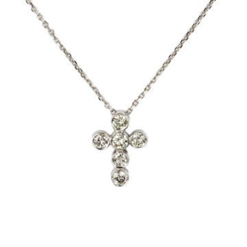 Featured image of this Women’s 14k White Gold Diamond Cross Necklace