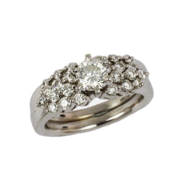 Featured image of this Women’s 14k White Gold Diamond Bridal Ring Set EGL Cert