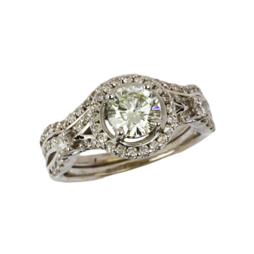 Featured image of this Women’s 14k White Gold Diamond Bridal Ring Set EGL Cert