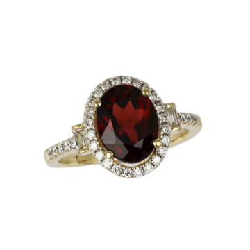 Featured image of this Women’s 14k Yellow Gold Diamond, Garnet Ring