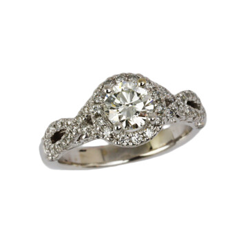 Featured image of this Women’s 14k White Gold Diamond Bridal Ring GIA Cert